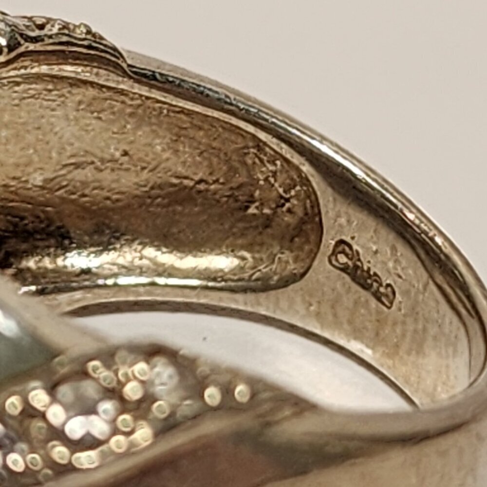 925 Silver Green Nephrite Ring - Picture 3 of 9